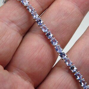 9 CARAT Tanzanite Sterling Silver Bracelet Hand Crafted